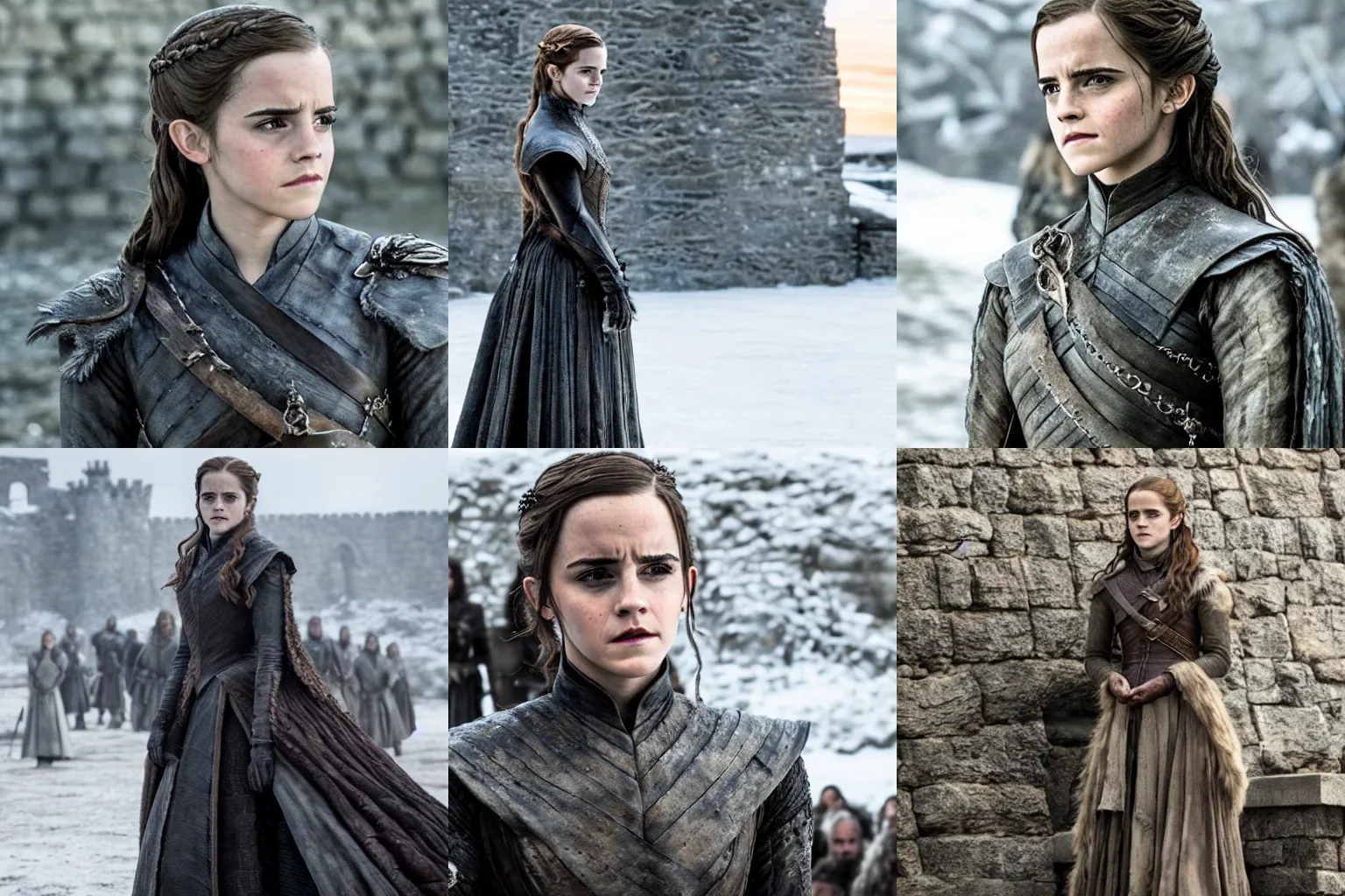 Prompt: Still of Emma Watson in Game of Thrones