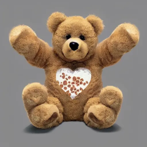 Image similar to a cute teddy bear covered in the Mandelbrot fractal