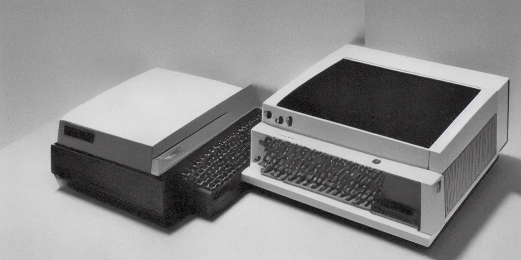 Prompt: early 2000s magazine photo of an Apple II Computer designed by James Turrell, on white backdrop