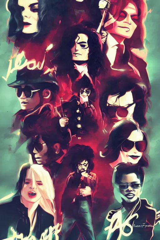 Image similar to variations of michael jackson thriller across the ages , cinematic, ross tran, Laputa