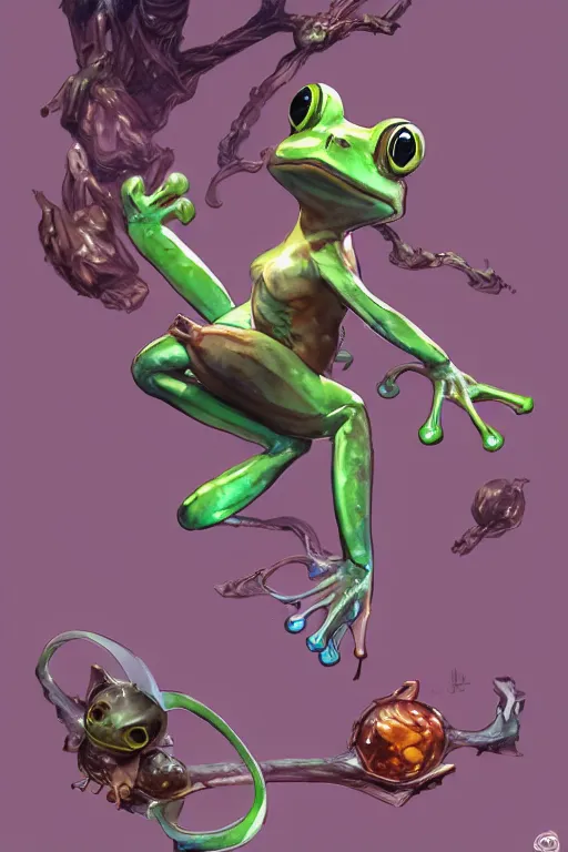 Image similar to Female cute frog for blade and soul concept art on a render by the artist Hyung tae Kim , Jiyun Chae, Joe Madureira, trending on Artstation by Hyung tae Kim, artbook, Stanley Artgerm Lau, WLOP, Rossdraws