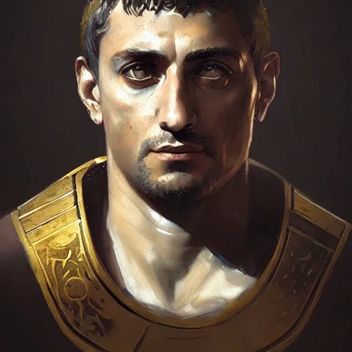 Image similar to portrait of roman emperor constantine, epic concept art, epic painting, artstation, realistic, by greg rutkowski