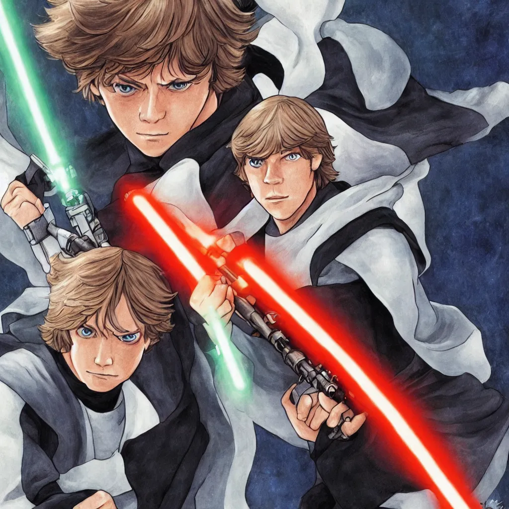 Prompt: luke skywalker, by ken sugimori