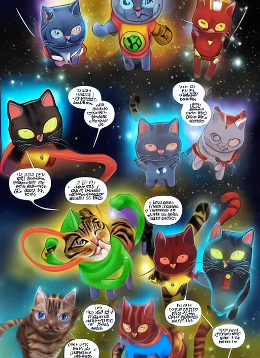 Image similar to cat super hero comic 4k high details