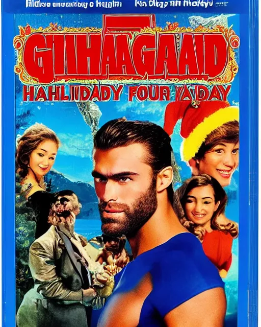 Prompt: 'Gigachad and his Holiday Fun' blu-ray DVD case still sealed in box, ebay listing