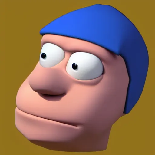 Image similar to 3 d model of the head of ralph wiggum from the simpsons