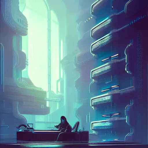 Image similar to futuristic cyberpunk lounge, interior architecture view, beautiful detailed pixelart by albertov, intricate details, beautiful, dithered gradients, volumetric lighting, cgsociety, artstation, smooth, sharp focus, 2 d illustration, by greg rutkowski, amazing art by dan mumford