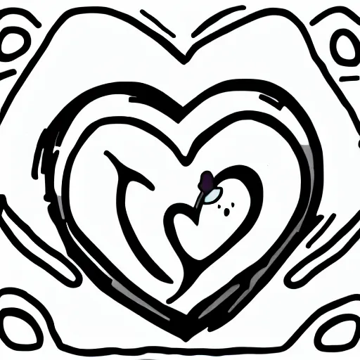 Prompt: cute hedgehog heart love cute adorable emote twitch waving lineart