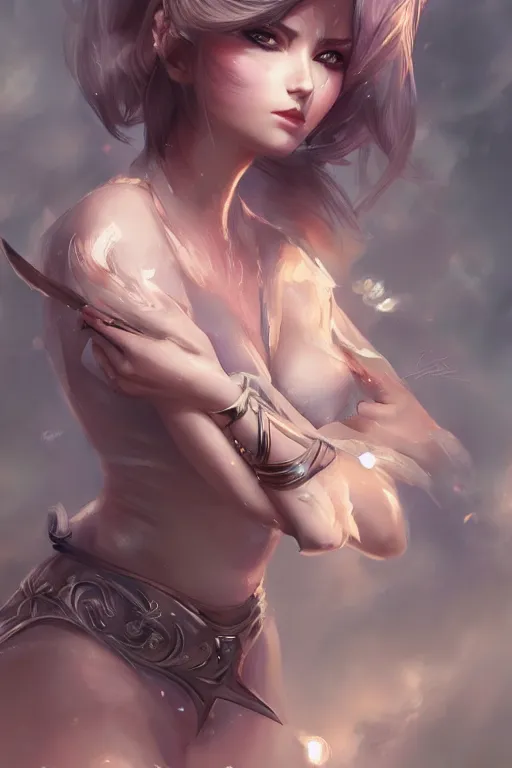 Prompt: a stunning portrait of a female fantasy character in the style of Artgerm, WLOP, Rossdraws, trending on artstation