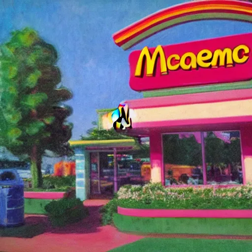 Image similar to aesthetic McDonald’s restaurant, Monet