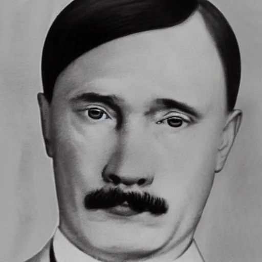 Image similar to vladimir putin and adolf hitler had a baby