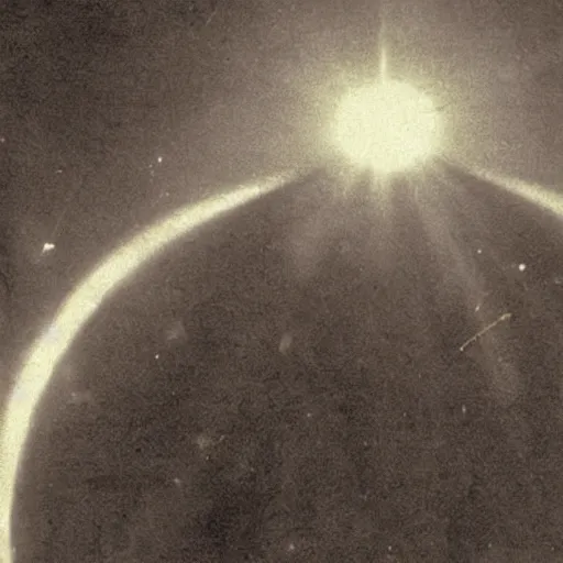 Image similar to Unidentified purple ball of light flying over rural Africa, 1896 photograph