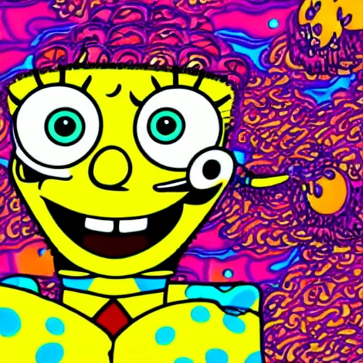 Image similar to psychedelic SpongeBob hd