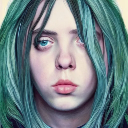 Image similar to !dream billie eilish portrait renaissance painting