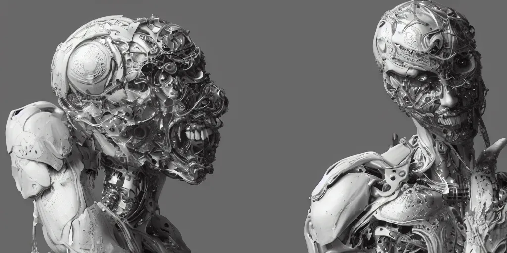 Image similar to hyper realistic photography of a stunningly beautiful cyborg male, elbow, thy, intimate, holding close, in the style of beth cavener, jin kagetsu,, and wlop, highly detailed, intricate filigree,, masterpiece, award winning, sharp focus, concept art, ringflash lighting, ambient lighting, octane render, 8 k, artstation