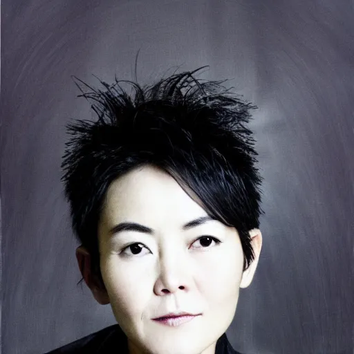 Prompt: Faye Wong, portrait by Graham Rounthwaite