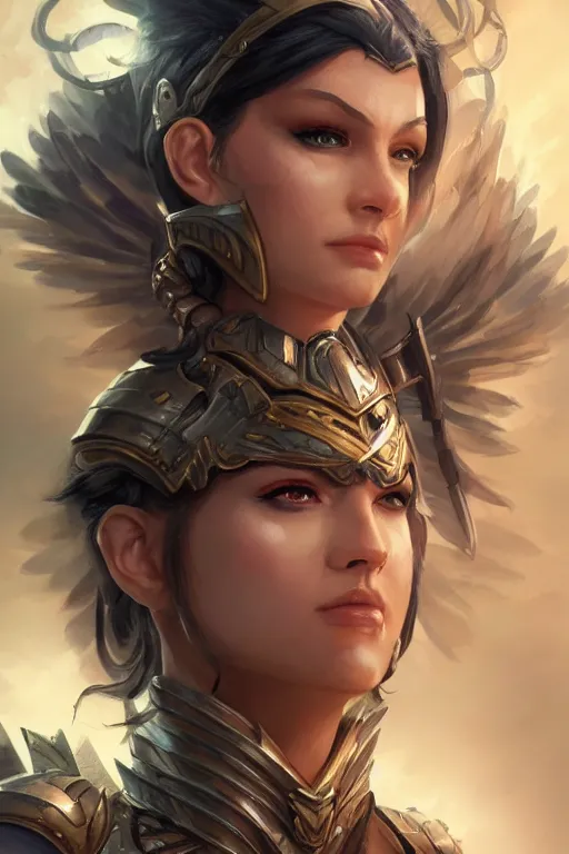 Image similar to amazon valkyrie athena, d & d, fantasy, portrait, highly detailed, headshot, digital painting, trending on artstation, concept art, sharp focus, illustration, art by artgerm and greg rutkowski and magali villeneuve