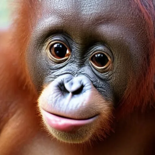 Prompt: baby orangutang on life support, news article screenshot, low quality jpeg