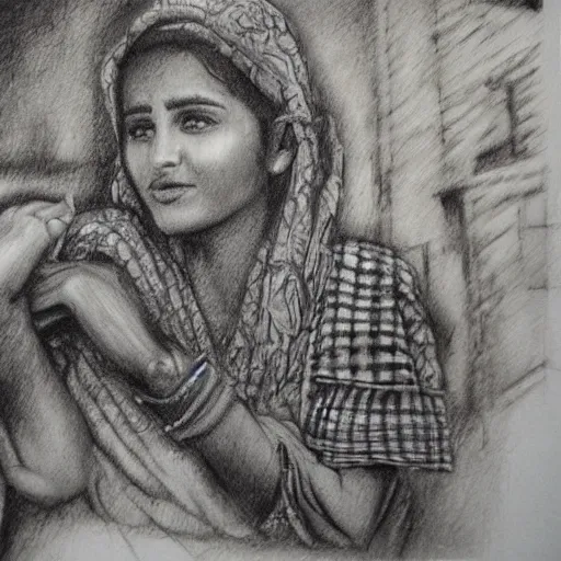 Prompt: Diyarbakir, detailed charcoal sketch, realistic, incredibly detailed