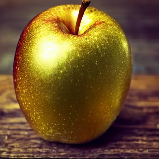 Prompt: a beautiful golden apple