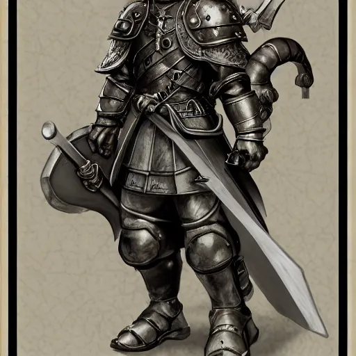 Image similar to heroic portrait of anthropomorphic beaver, holy crusader medieval knight, final fantasy tactics character design, character art, pencil sketch, highly detailed, Akihiko Yoshida,