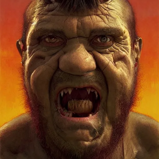 Image similar to kool savas, kool savas is bald caveman, kool savas awe face, toothless macabre face, by donato giancola and greg rutkowski and wayne barlow and zdzisław beksinski, realistic face, digital art