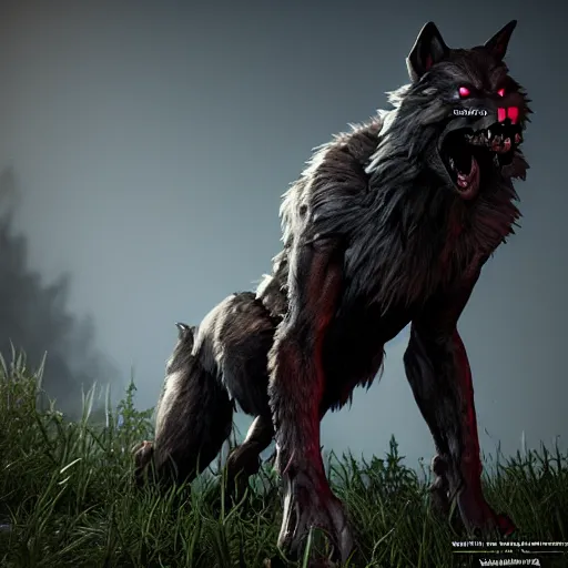 Image similar to werewolf from van helsing unreal engine hyperreallistic render 8k