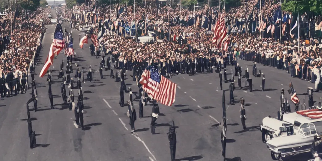 Prompt: john f kennedy parade recreated in fortnite