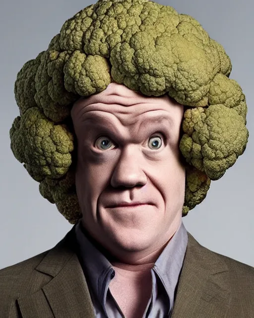 Image similar to john c reilly's head with wig made of cauliflower