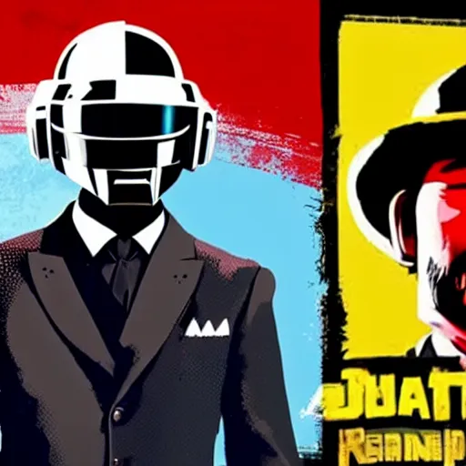 Image similar to Daft Punk in Red Dead Redemption 2