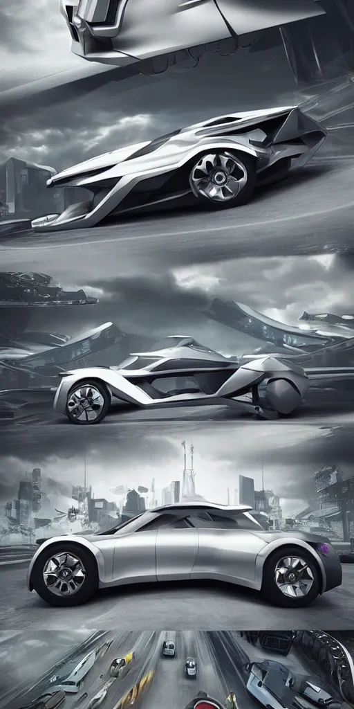 Image similar to sci-fi 3d car, zaha hadid, wall structure, logotype, car, on, the coronation of napoleon painting, digital billboard in the middle, trending on artstation, octane render pinterest, keyshot product render pinterest, reflections, gloss, shiny, artwork in style of Sheng Lam