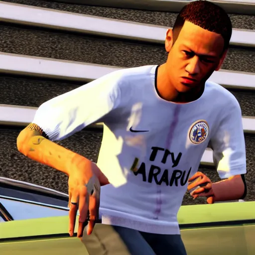 Image similar to character screenshot of neymar in grand theft auto, gta v