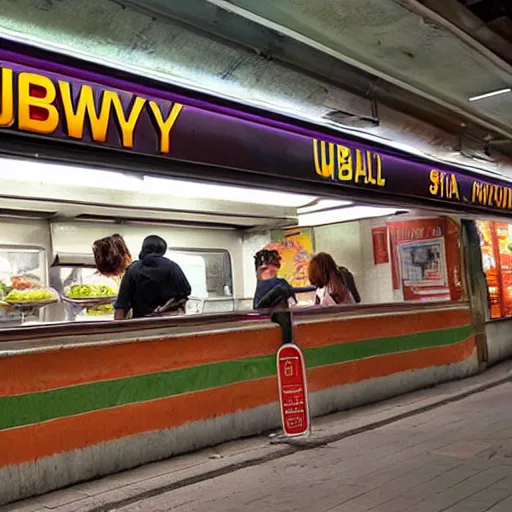 Image similar to an Subway fastfood in mesopotanian ancient city, Subway fastfood !!!!!!!!!!!!!!!!!!!!!!!!!! Subway fastfood , Subway fastfood !!!!!!!!!!!!!!!!!!! award winning photo