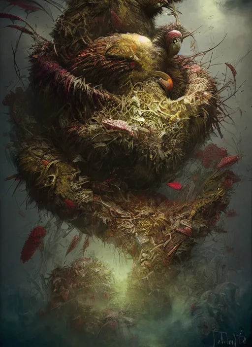 Image similar to the dodo, highly detailed, cinematic, 8 k, by megan duncanson, benjamin lacombe, adrian borda, stanley artgermm, tom bagshaw, craig mullins, carne griffiths, ayami kojima, beksinski, giger, trending on deviantart, hyper detailed, horror, full of colour