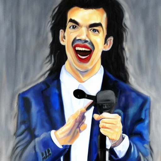 Prompt: detailed painting of nathan fielder as janet jackson on the superbowl, sharp high quality