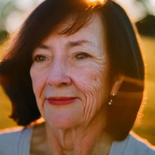 Image similar to beautiful hyperdetailed photograph of your mom, golden hour, soft focus, medium shot, 8 k, portra 4 0 0