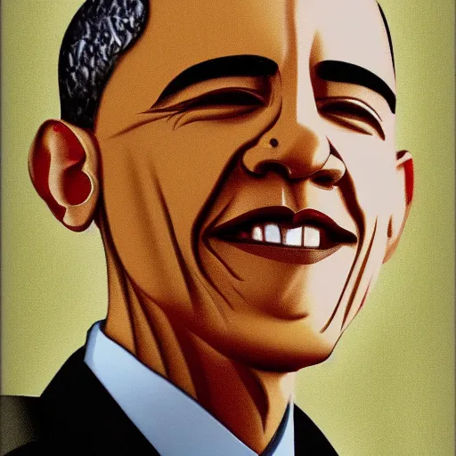 Prompt: Barack Obama made of glass