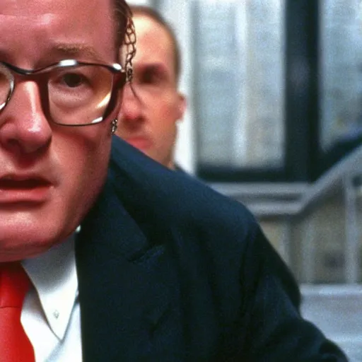 Prompt: Jean Marie Le Pen in American Psycho (1999)