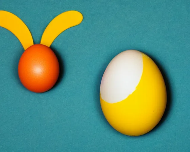 Image similar to egg with a leaky nose. yolk is coming out of the egg's nose.