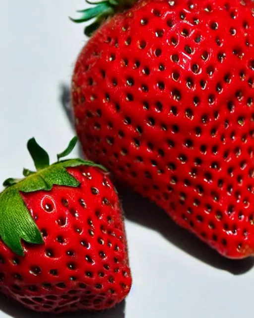 Image similar to a strawberry with the face of gary busey