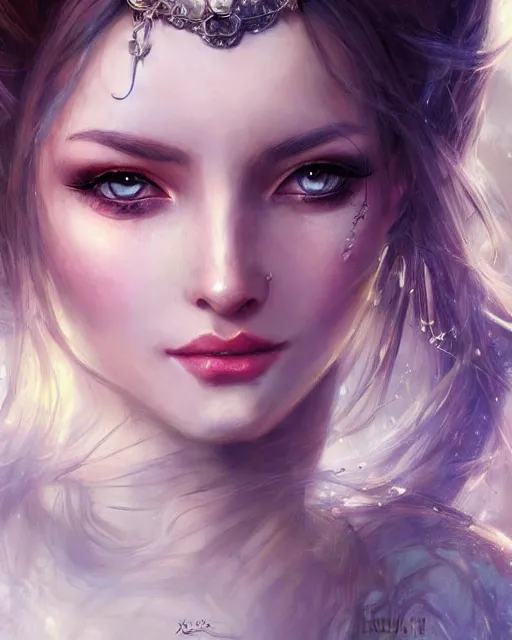 Image similar to a beautiful female fantasy portrait by laura sava