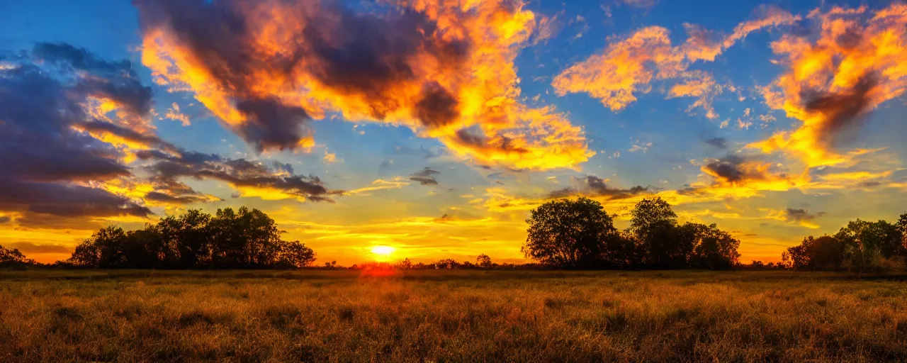 Image similar to incredible sunset with godrays through puffy clouds, 4k, extremely detailed,