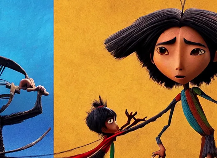 Image similar to A very high resolution image from a new movie, stop motion, Animated film Kubo, Kubo and the Two Strings, directed by wes anderson