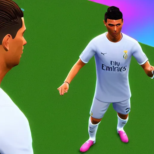 Prompt: Cristiano Ronaldo in the Sims 4
