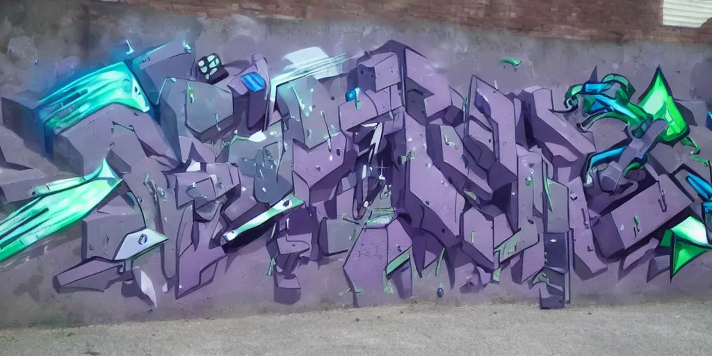 Prompt: decepticons transforming into 3 d! graffiti, arrows, paint drips, gradient shading, highly detailed, reflective