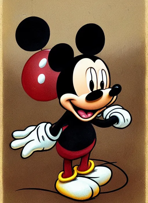 Prompt: mickey mouse painted by hieronymus bosch, detailed digital art, trending on Artstation