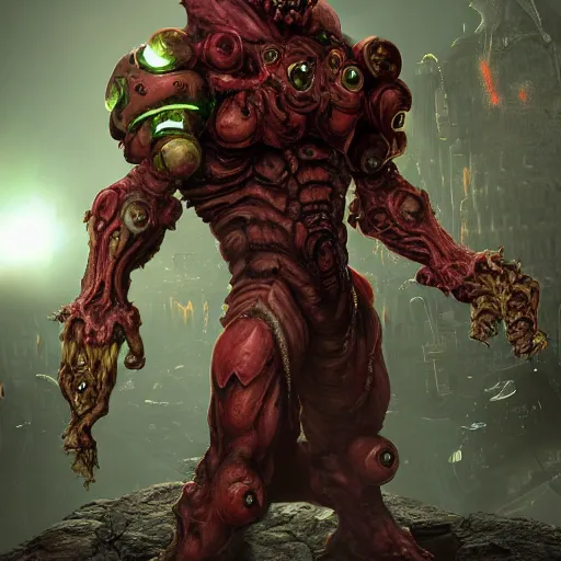 Prompt: Cyber Mancubus from Doom Eternal, 4k digital art, Doom, hyper realistic, HD