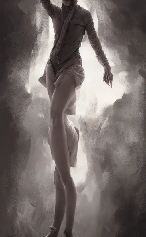 Prompt: emma watson with an very long torso, possibly extra limbs, intricate, detailed, volumetric lighting, digital painting, concept art, by artgerm and greg rutkowski