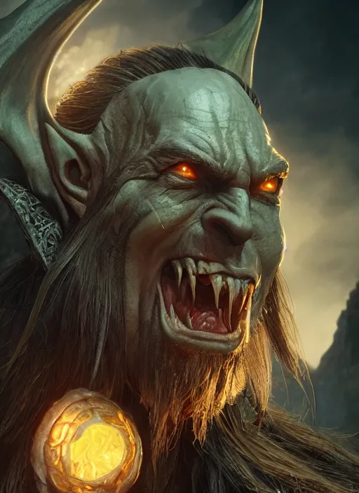 Image similar to tarnished orc, ultra detailed fantasy, elden ring, realistic, dnd character portrait, full body, dnd, rpg, lotr game design fanart by concept art, behance hd, artstation, deviantart, global illumination radiating a glowing aura global illumination ray tracing hdr render in unreal engine 5