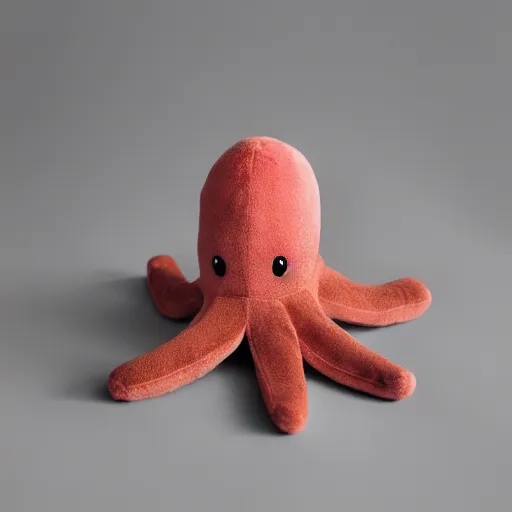 Image similar to a plushie that looks like a cute octopus, studio lighting